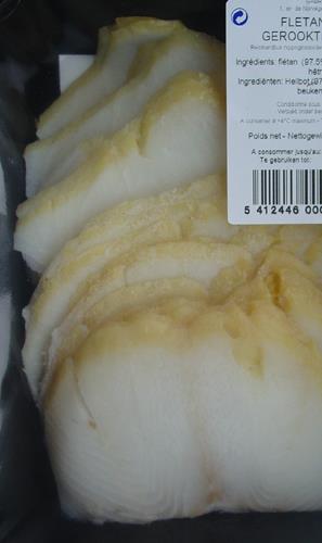 Geräucherter Halibut geschnitten